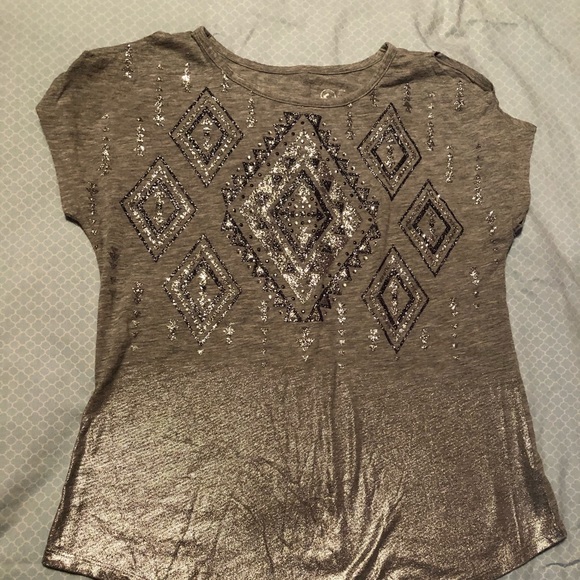 Justice Glittery Short Sleeve Shirt - Picture 1 of 3
